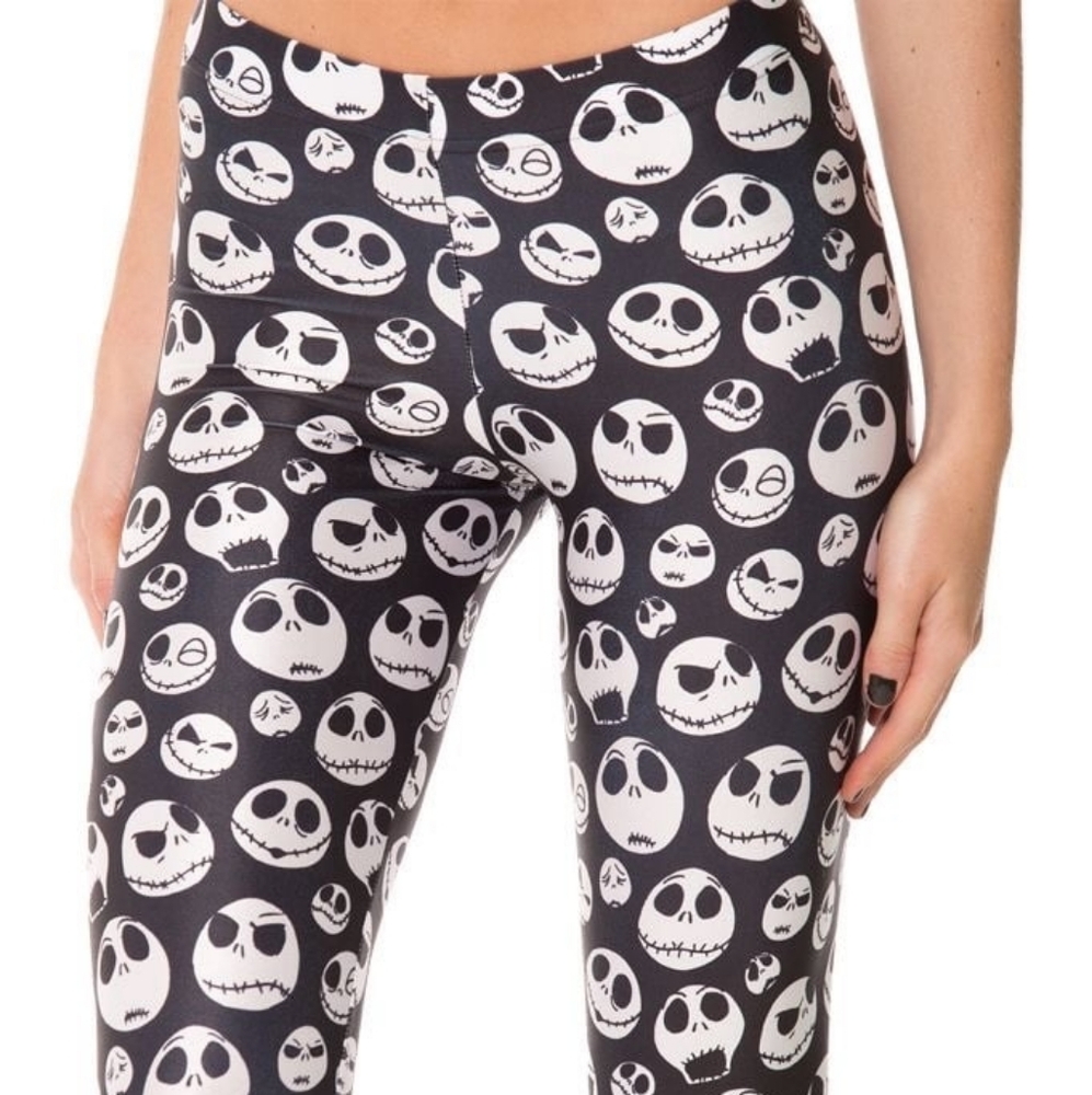 Blackmilk Nightmare Before Christmas Jack Skellington Head Leggings XL